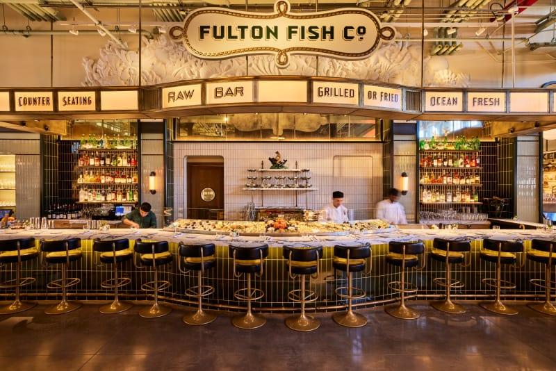 An elegant seafood restaurant offering a full raw bar and fresh, local, sustainably-sourced fish—a nod to the Tin Building’s roots.